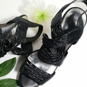 White House Black Market strappy sandals black